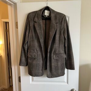 Charcoal Plaid Blazer oversized